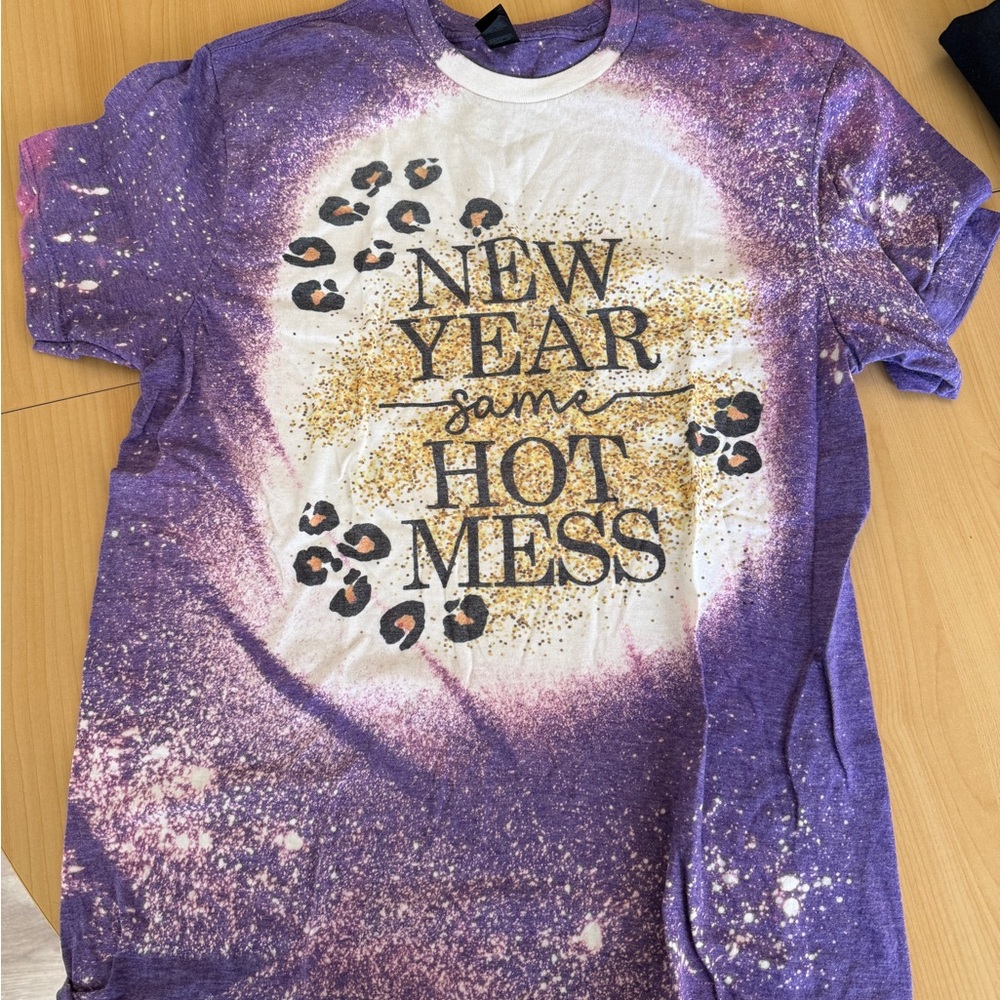 Gildan Purple New Year Graphic Kids T-Shirt